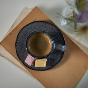 Keramikuntertasse MATERA 11 cm anthrazit 4er-Set