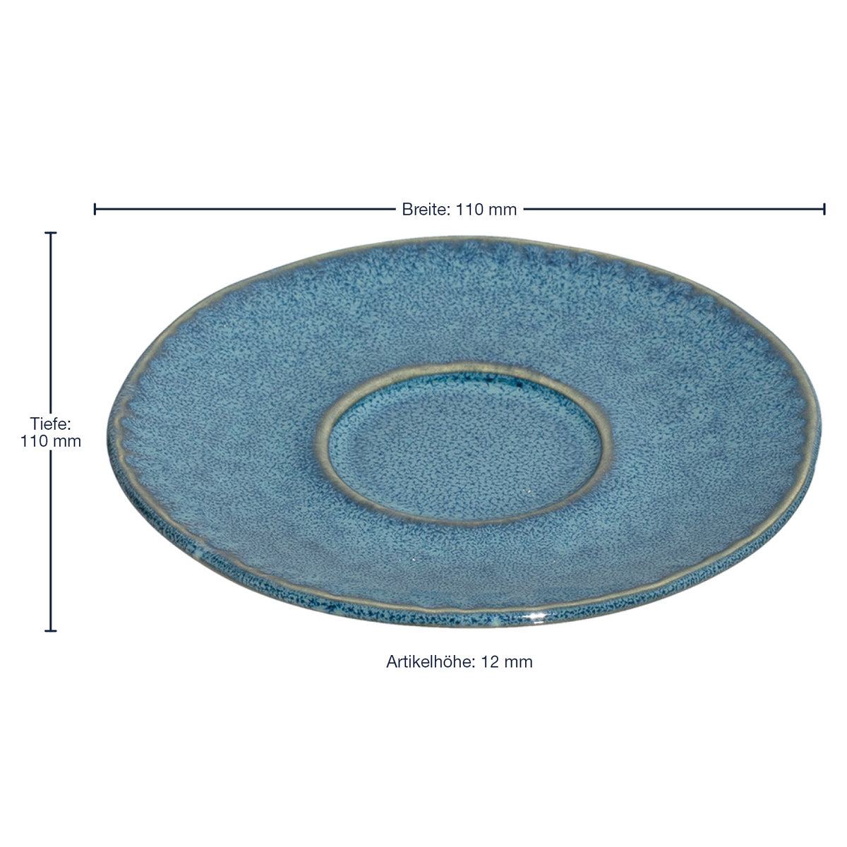 Massangaben zur Keramikuntertasse MATERA 11 cm blau