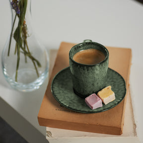 Keramikuntertasse MATERA 11 cm grün 4er-Set