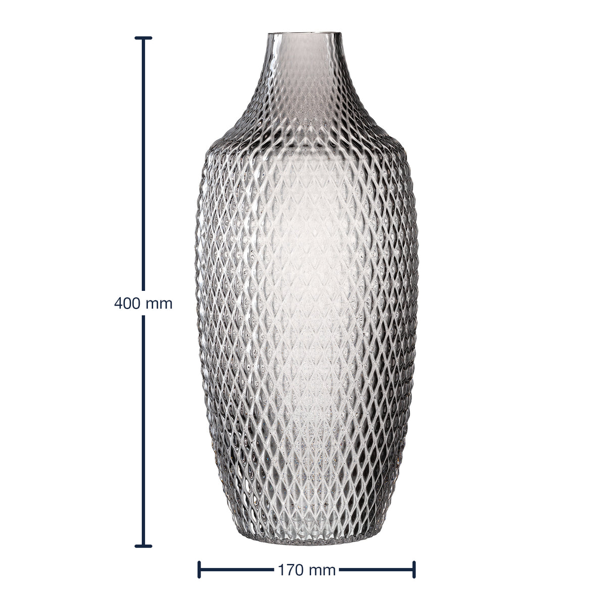Massangaben zur Vase POESIA 40 cm grau