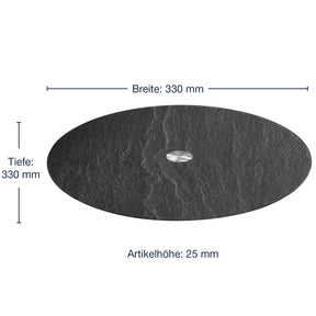 Platte TURN 32,5 cm schwarz Schieferoptic