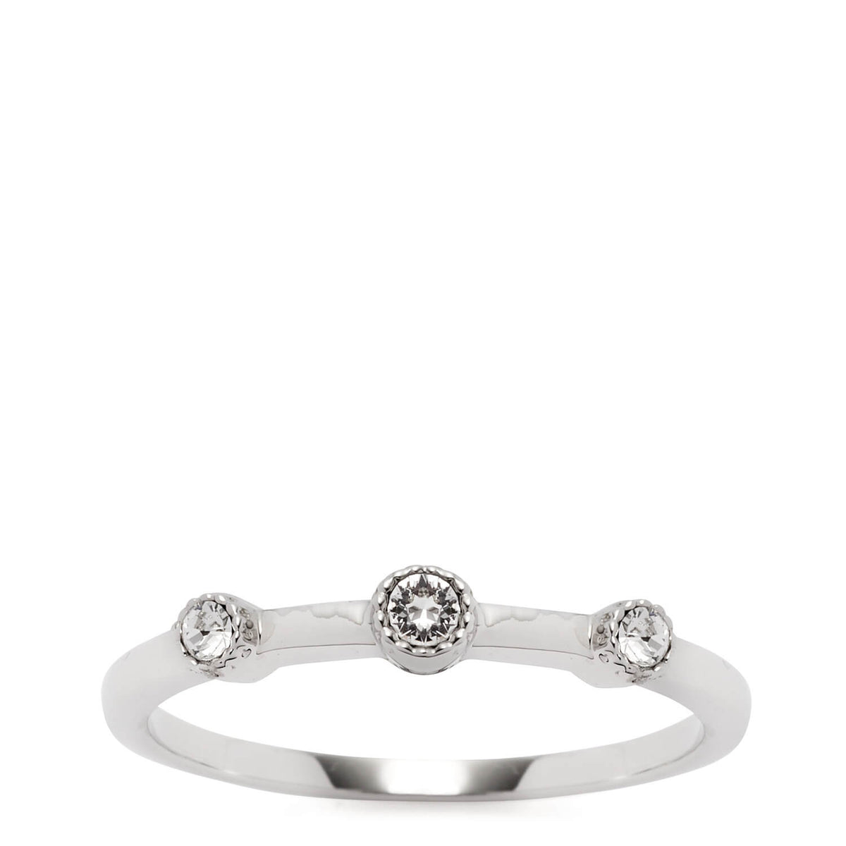 Ring MARIDA 16 CIAO, silber glänzend, mit drei Kristallsteinen