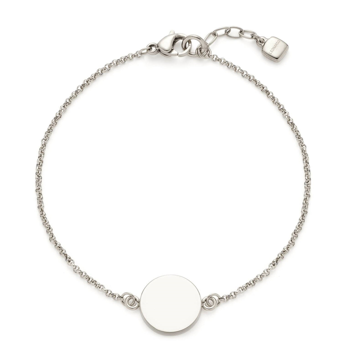 Armband MARLA silber mit rundem Plakette, Kettengliedern und Verschluss