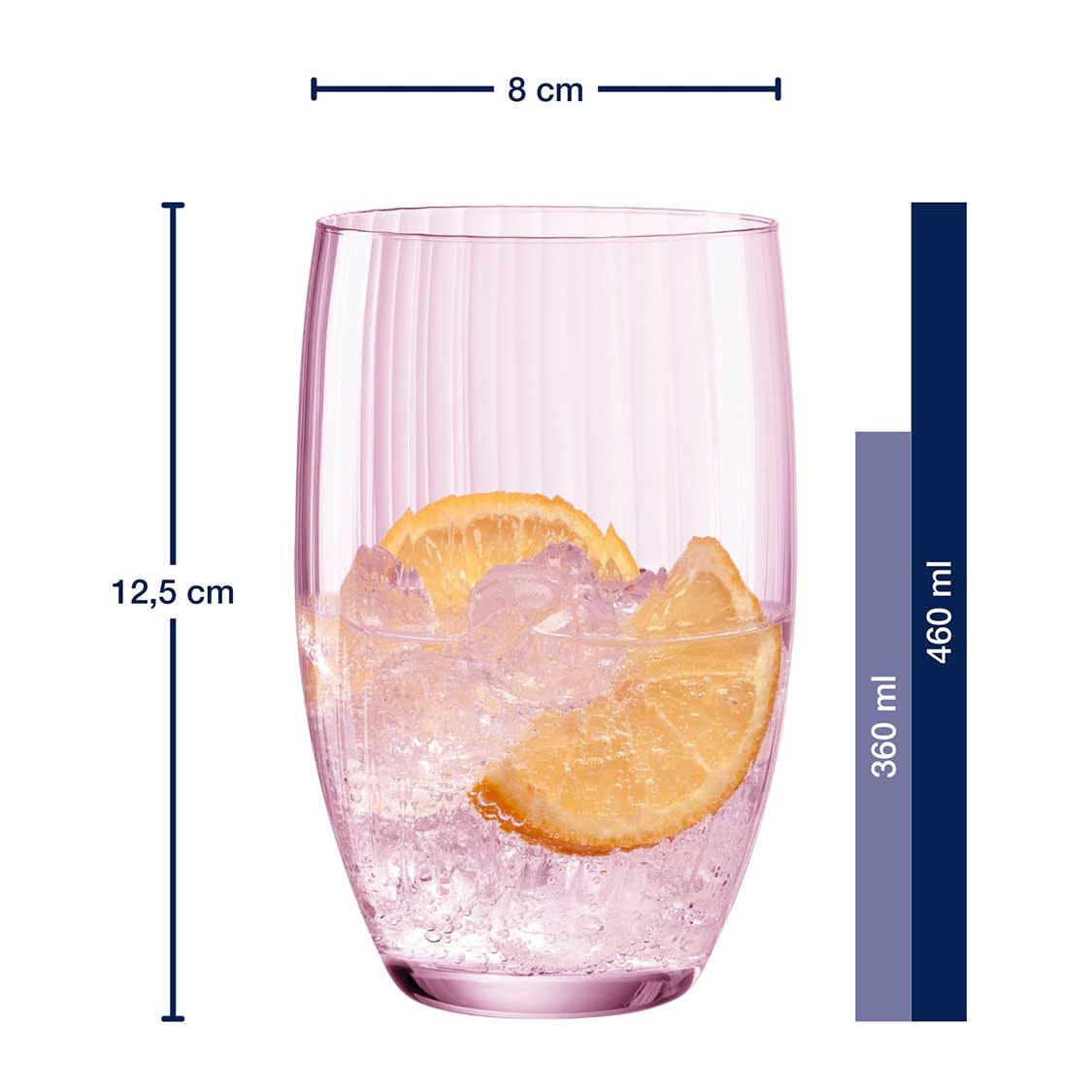 Trinkglas POESIA 460 ml rosé 6er-Set