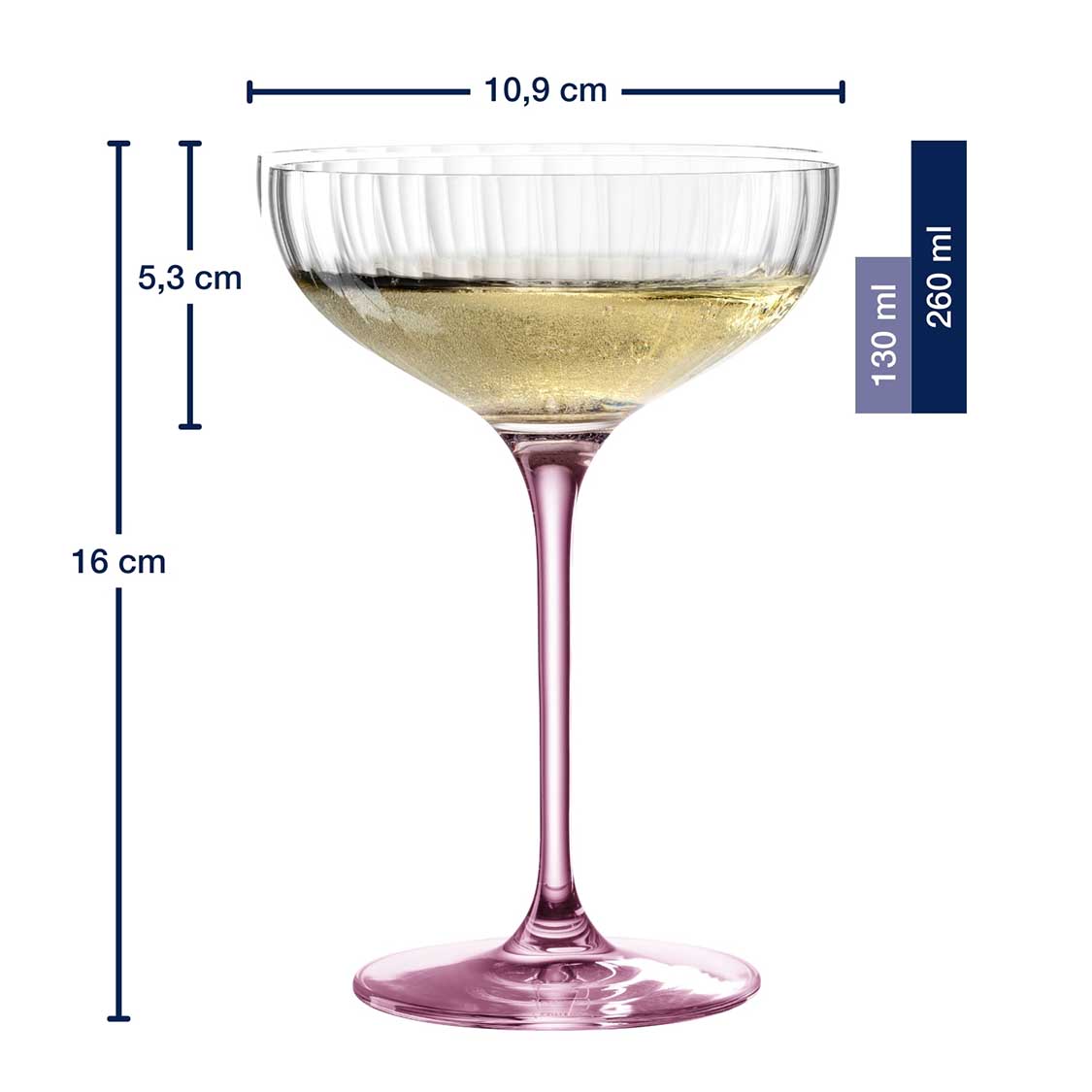 Champagnerschale POESIA 260 ml rosé 6er-Set