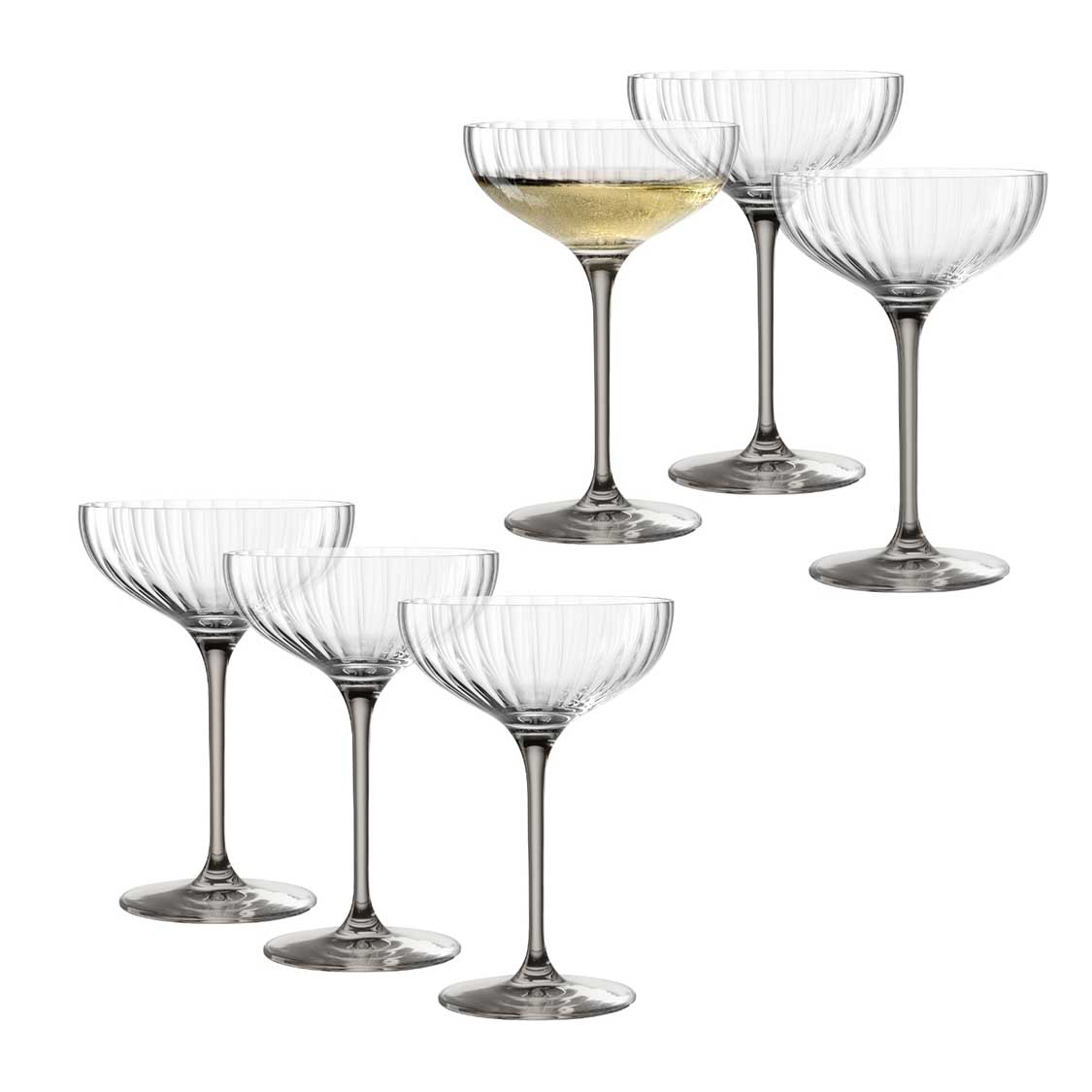 Champagnerschale POESIA 260 ml grau 6er-Set