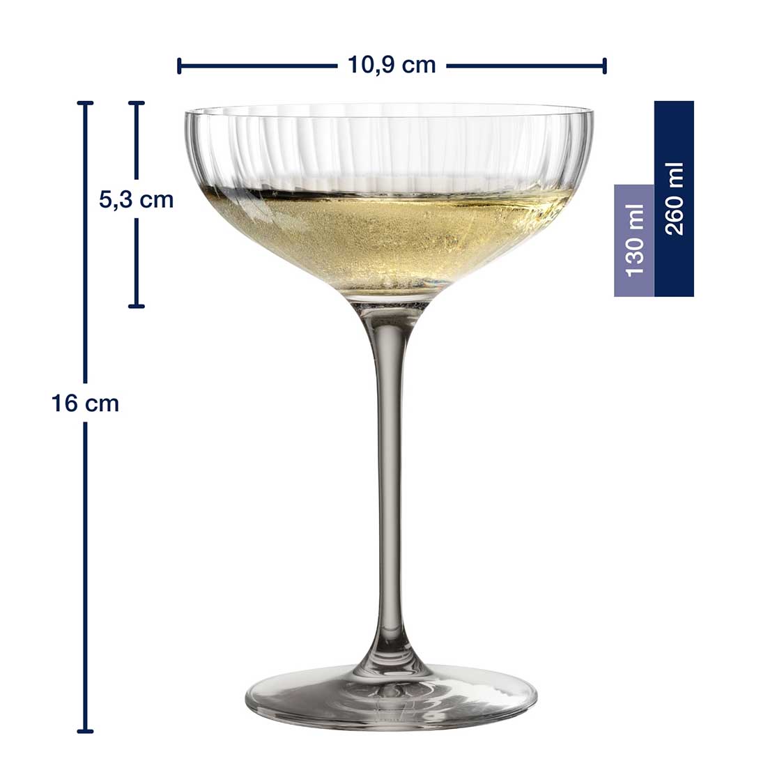 Champagnerschale POESIA 260 ml grau 6er-Set