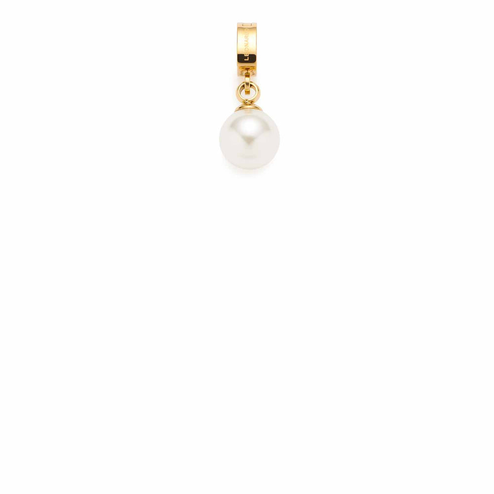 Leonardo Jewels Clip&Mix Dana Anhänger aus Edelstahl, silberfarbener Kettenanhänger mit Imitations Perle, Schmuck Geschenk für Frauen, 023270
