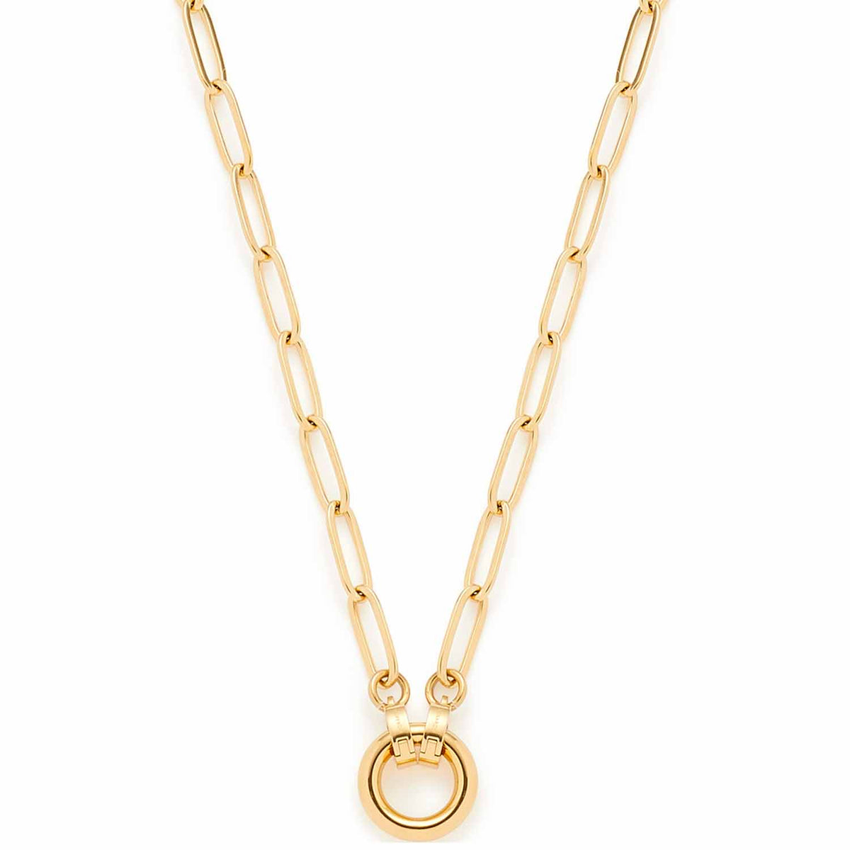Goldene Halskette MODA mit Gliederkette und rundem Anhänger