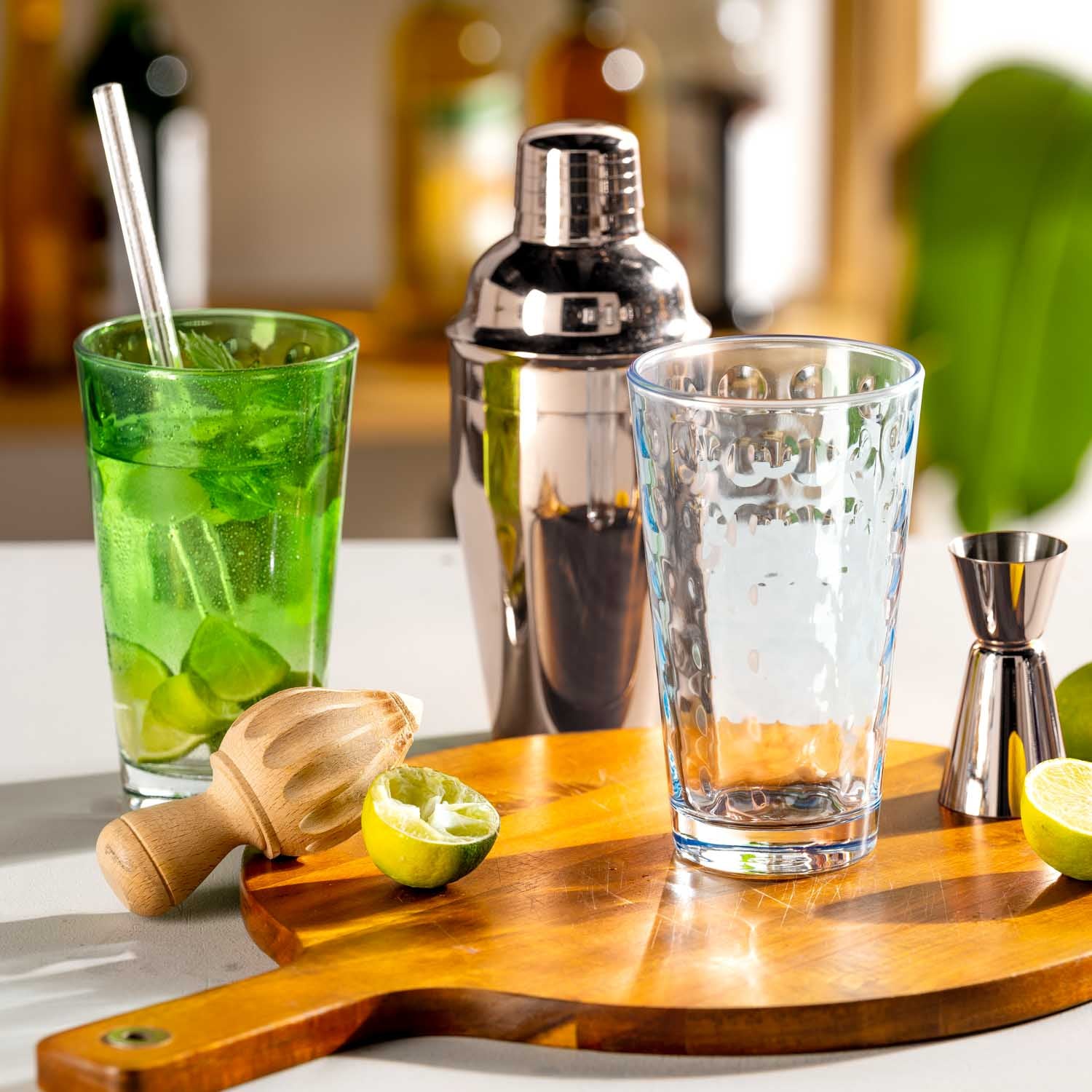 Trinkglas OPTIC 540 ml hellgrün 4er Set – LEONARDO