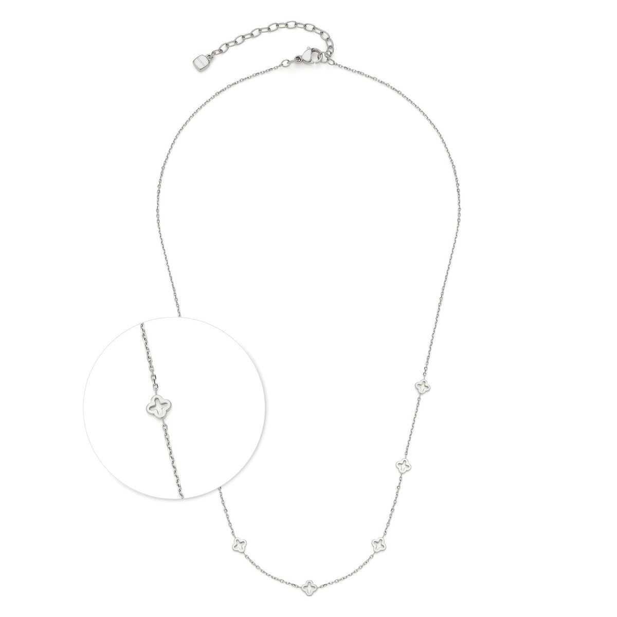 Halskette JANNA 42 cm CIAO silber mit Perlendetail, Detailansicht der Verschlusszone