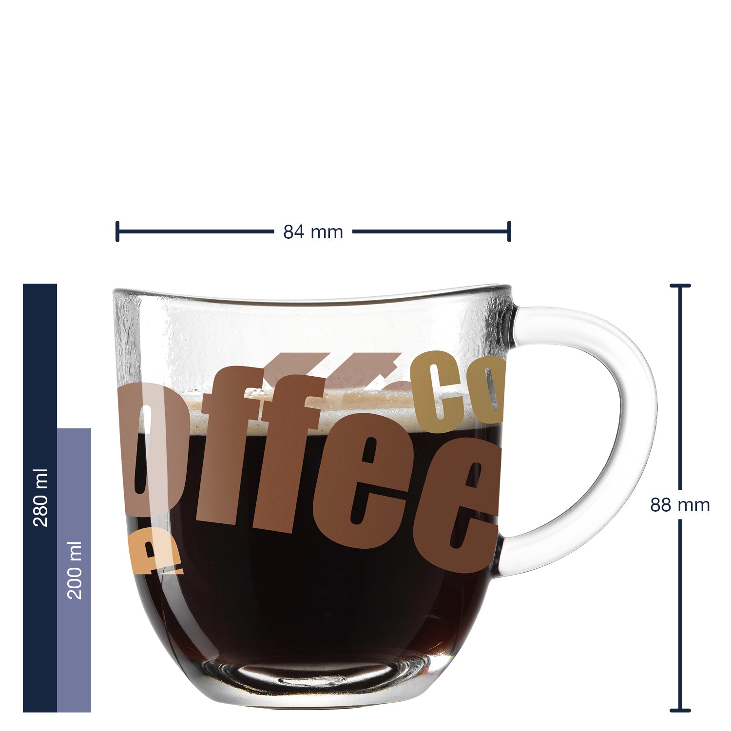 Tasse NAPOLI 280 ml 3farbig 6er-Set
