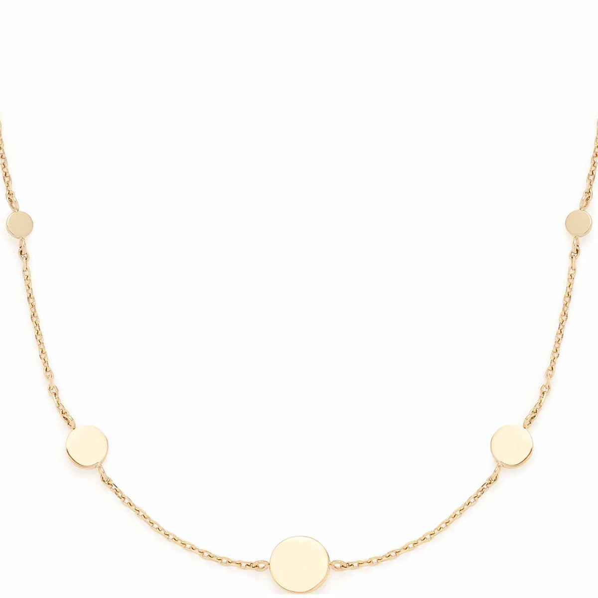 Halskette MILLA 42 cm gold mit fünf runden Plättchen
