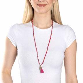 Halskette DONNA 80 cm pink Sommer