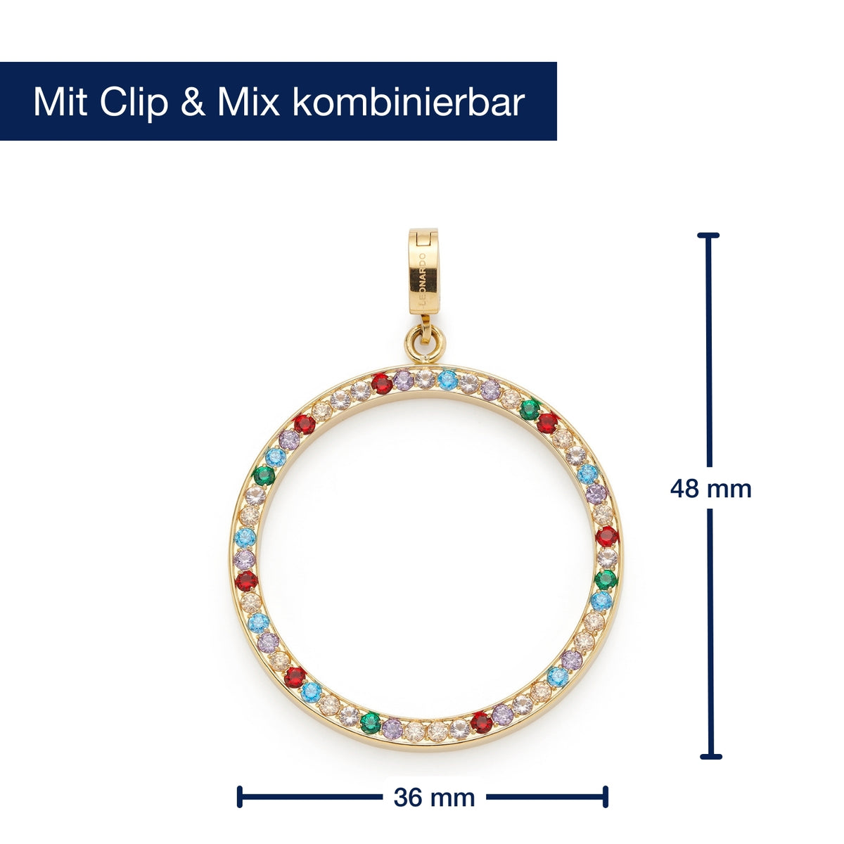 Massangaben zu Anhänger CLARENCE gold Clip & Mix