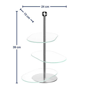 Etagere CENA silber asymetrisch 3-teilig