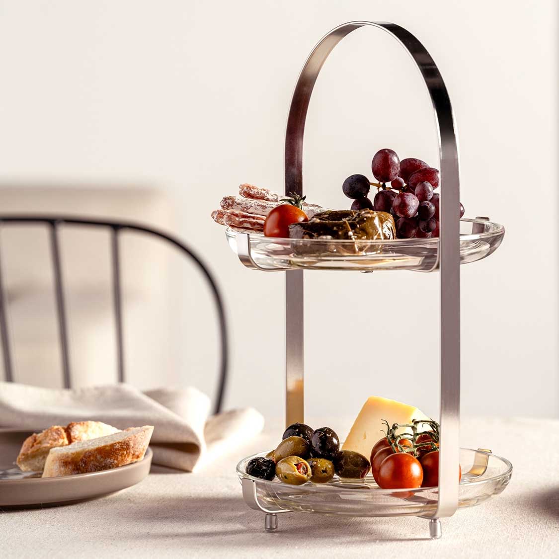 Etagere CUCINA silber 2-teilig
