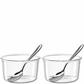 Schale VETRO 9 cm 2er-Set + 2 Eislöffel