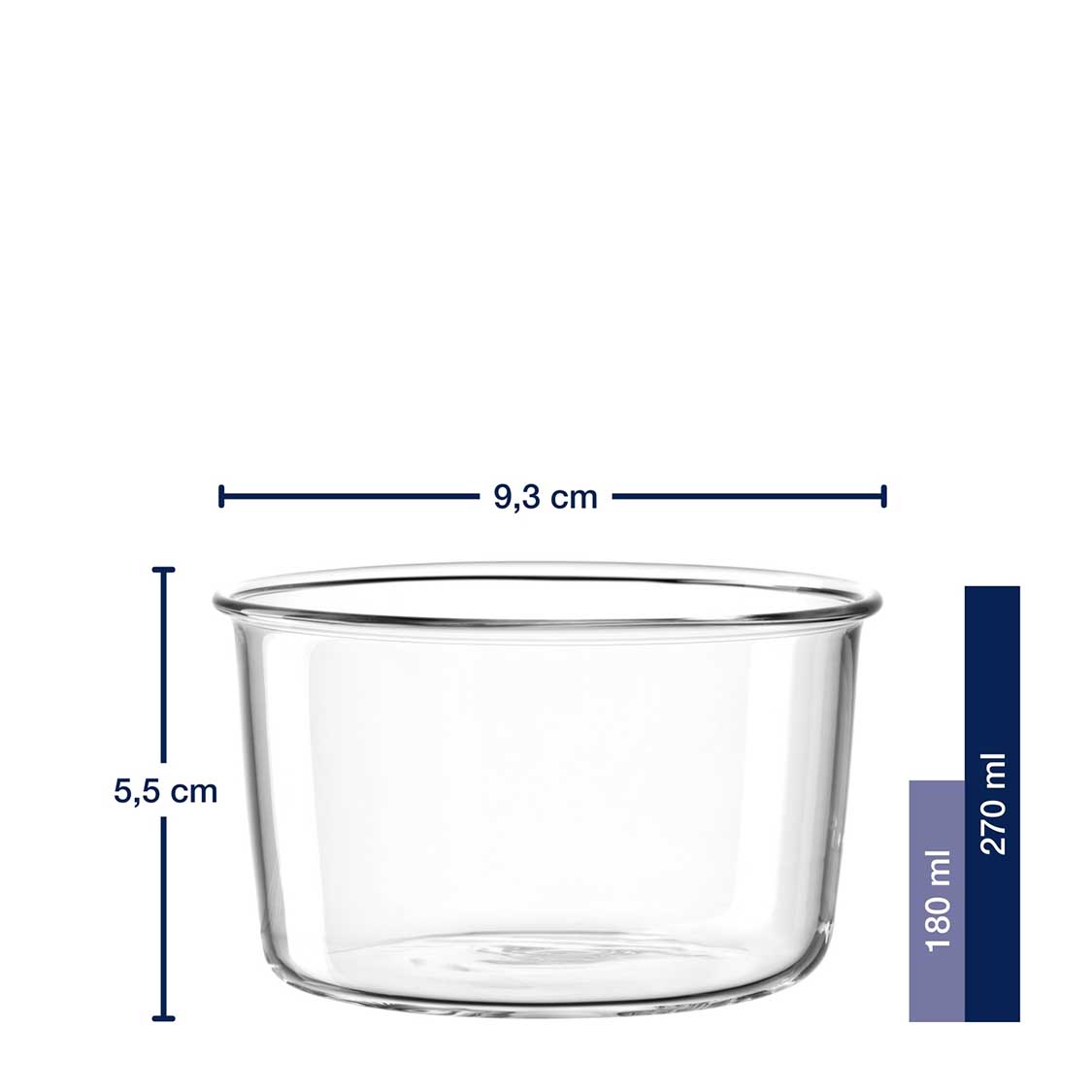 Schale VETRO 9 cm 2er-Set + 2 Eislöffel