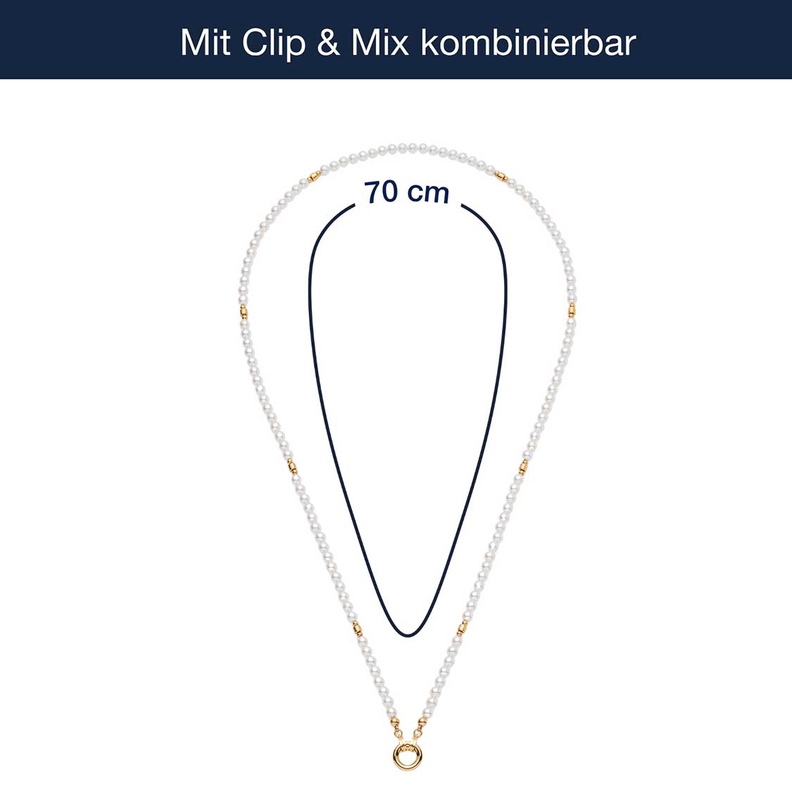 Halskette CHRISTA Clip & Mix 70 cm gold