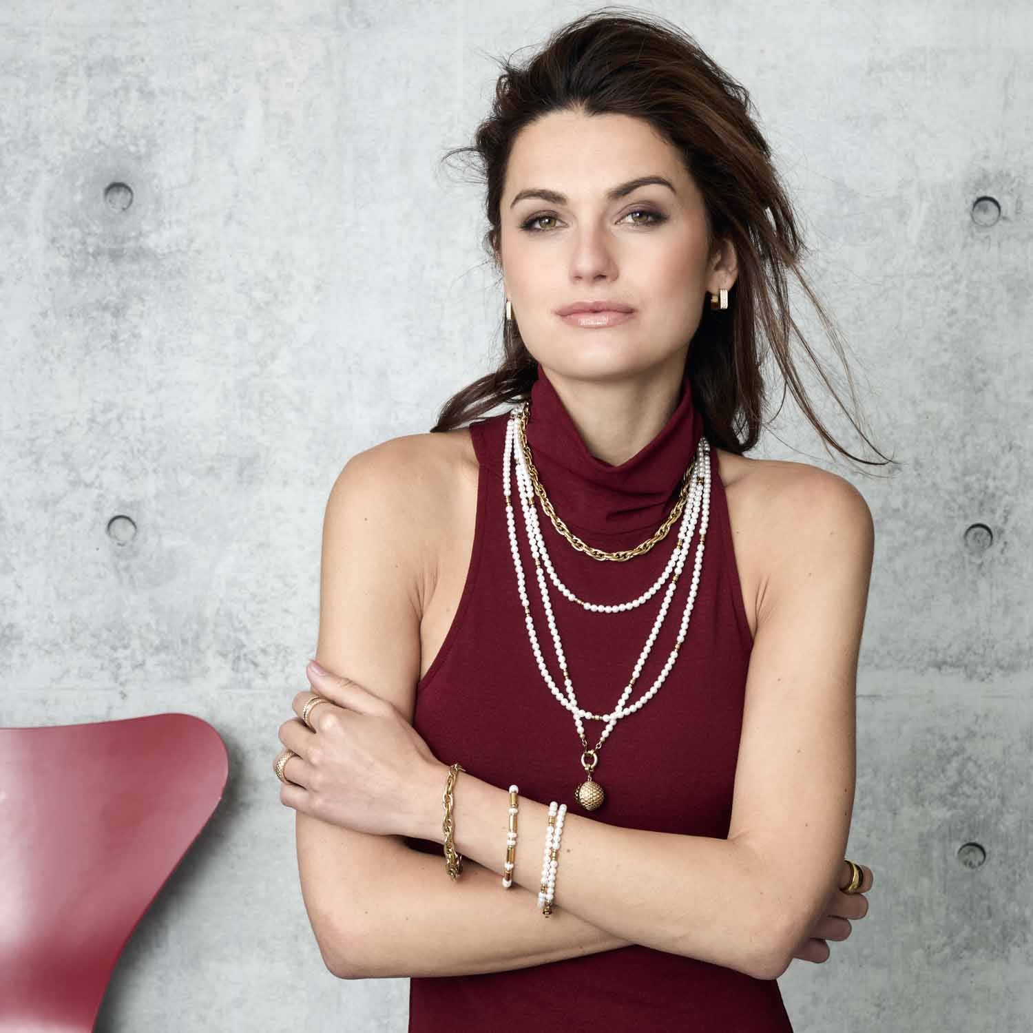 Halskette CHRISTA Clip & Mix 70 cm gold