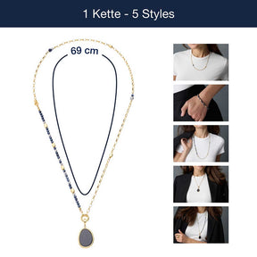 Set Halskette CHARLENE 50 cm gold
