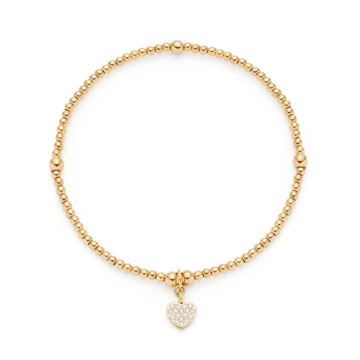 Armband NOEMI gold CIAO mit Perlenstruktur und Herzanhänger