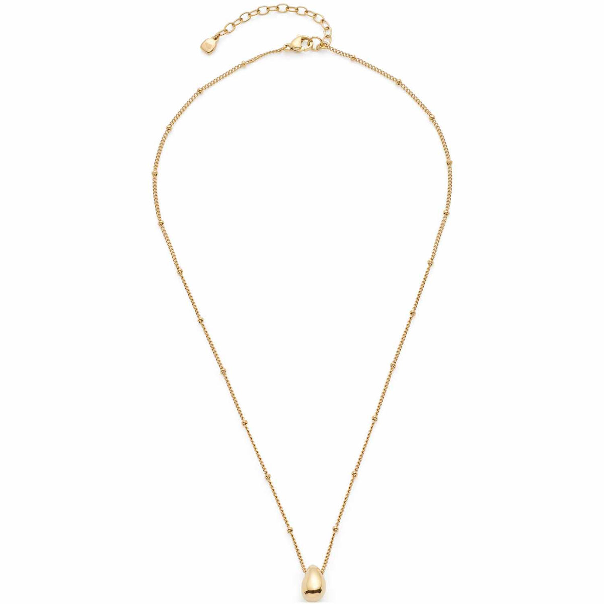 Halskette CLOTHILDE gold mit eckigem Anhaenger auf weissem Hintergrund