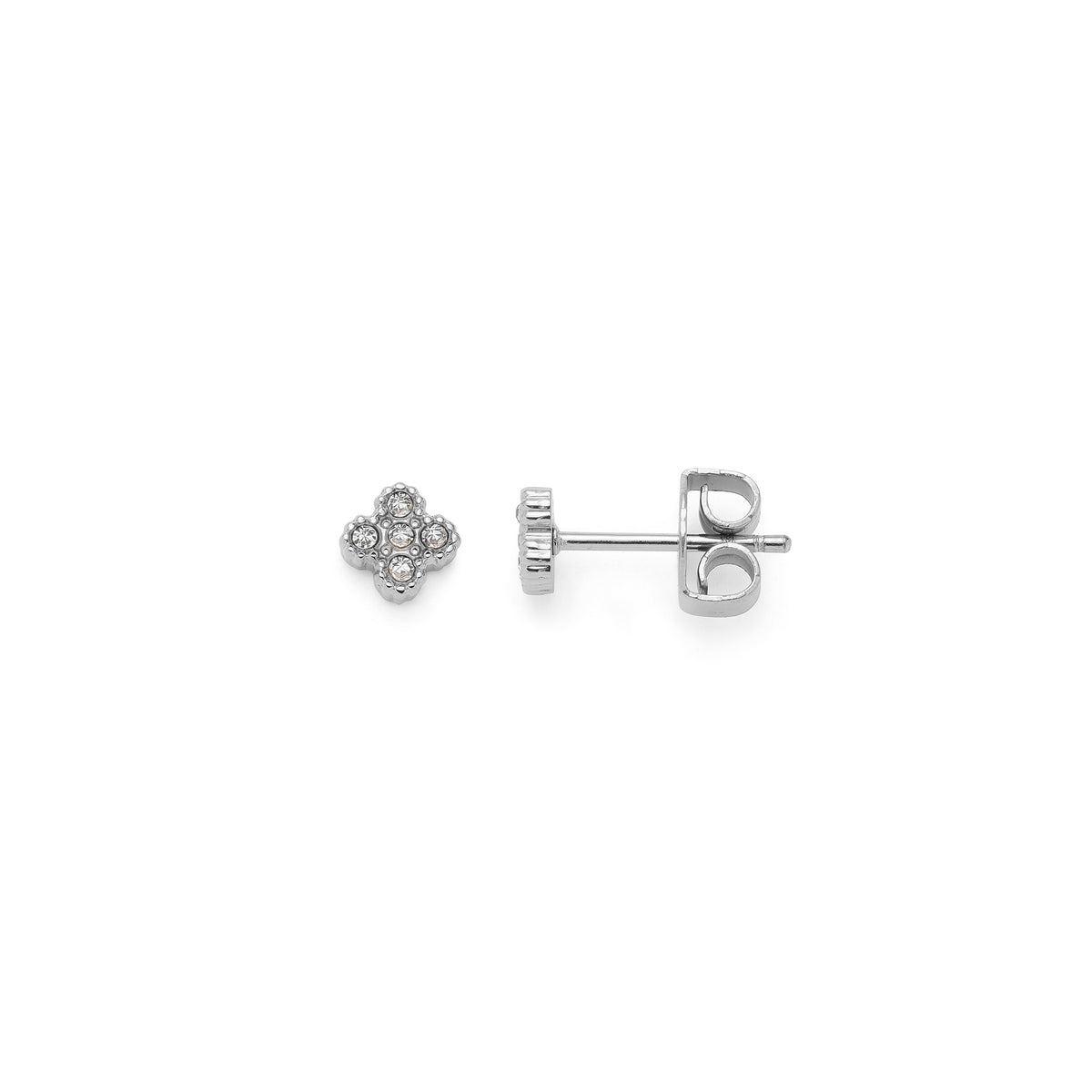 Ohrstecker LISETTE CIAO mit vier Zirkonia in Blütenform, Edelstahlstecker