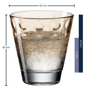 Trinkglas OPTIC  215 ml apricot 6er-Set