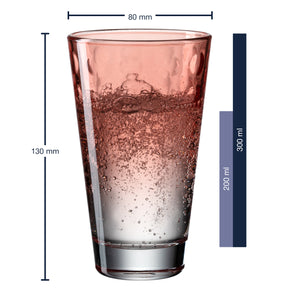Trinkglas OPTIC  300 ml rot 6er-Set