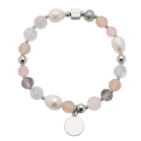 Armband HOPE silber/rose mit persönlicher Gravur