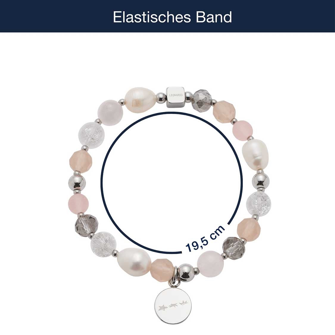 Armband HOPE silber/rose mit persönlicher Gravur