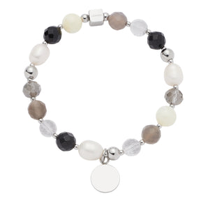 Armband HOPE silber/grau mit persönlicher Gravur