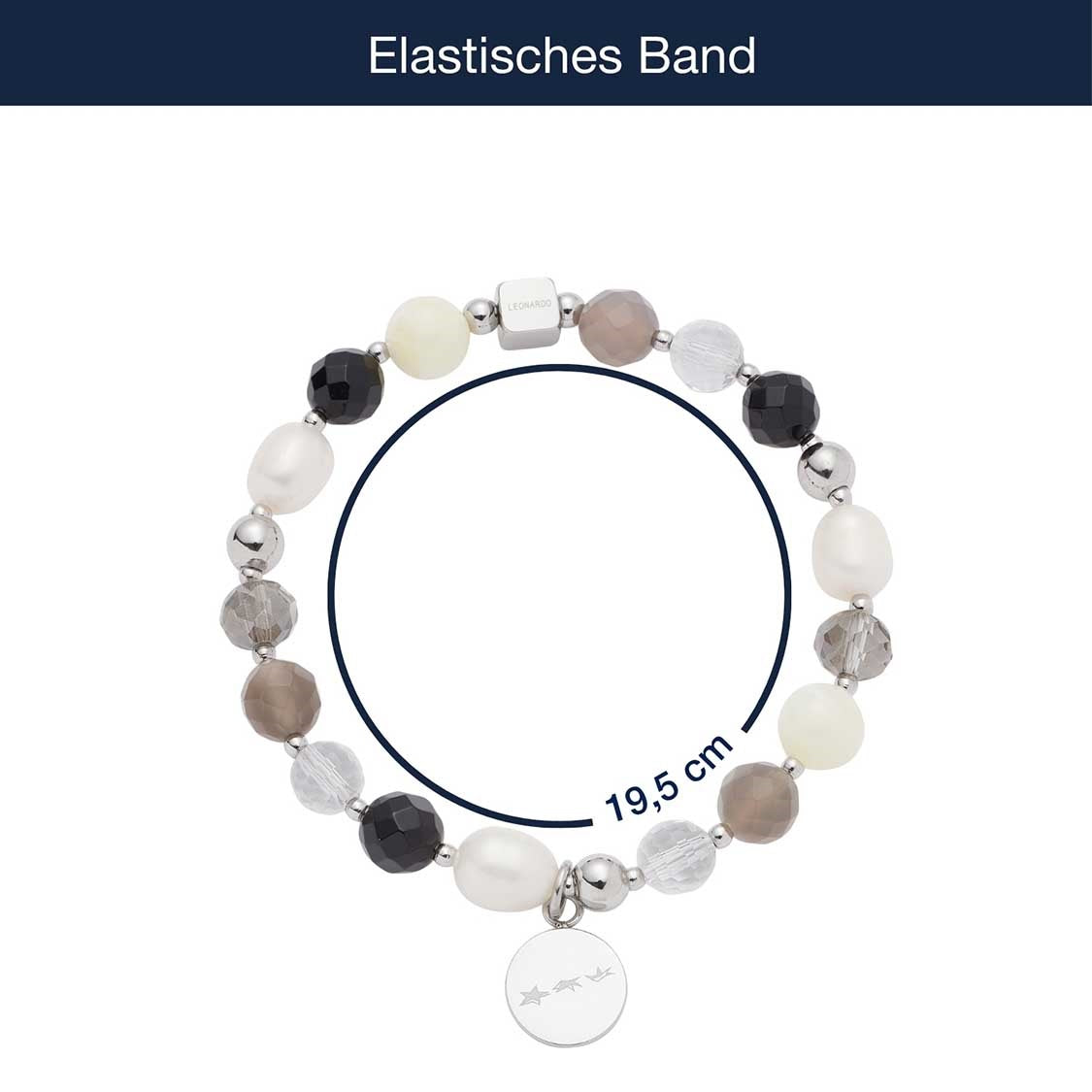 Armband HOPE silber/grau mit persönlicher Gravur