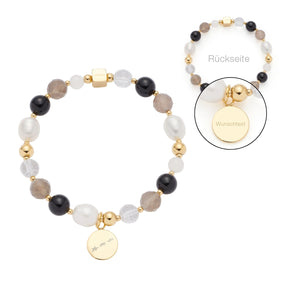 Armband HOPE gold/grau mit persönlicher Gravur