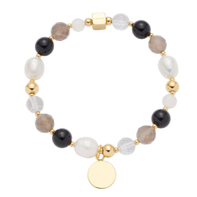 Armband HOPE gold/grau mit persönlicher Gravur