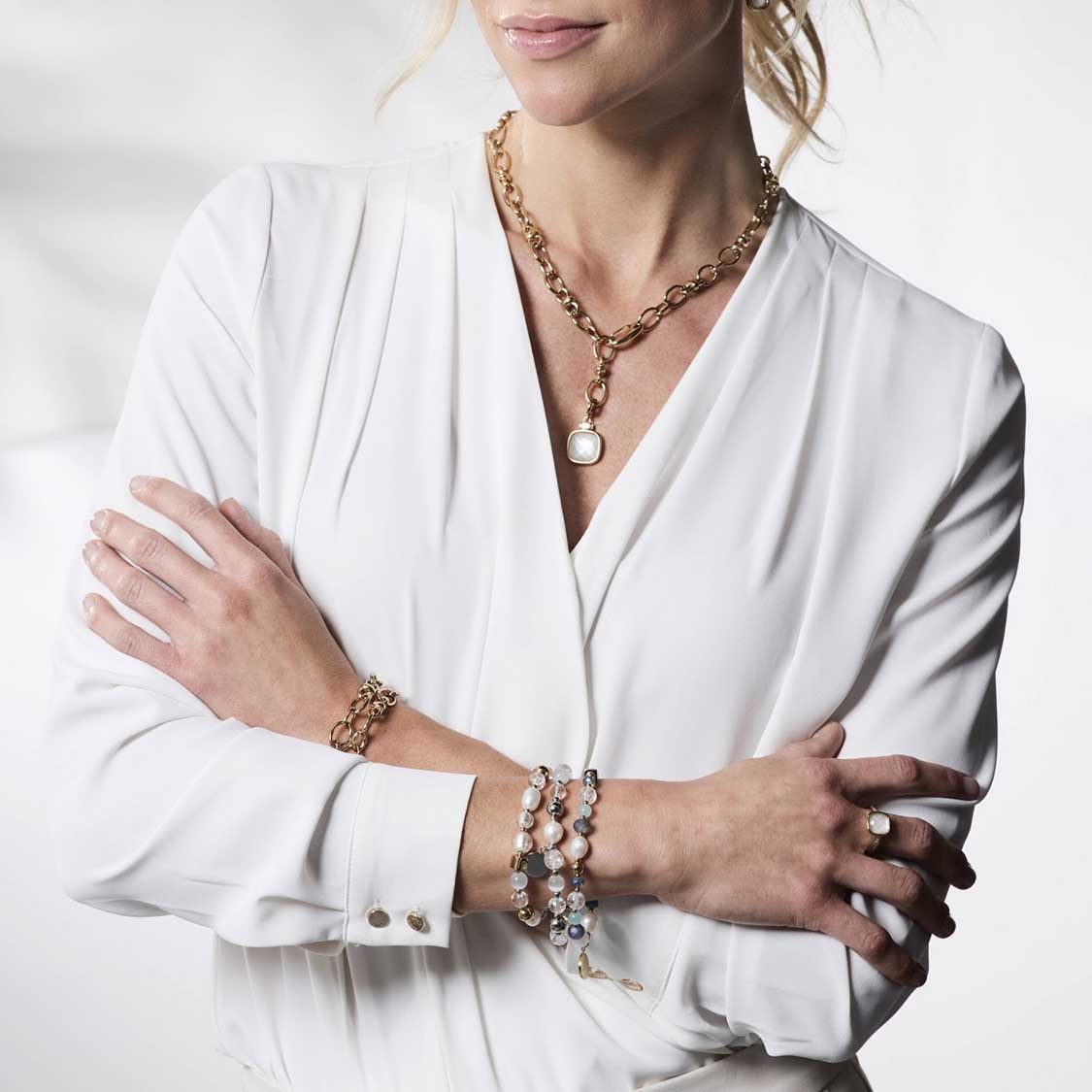 Armband HOPE gold/blau