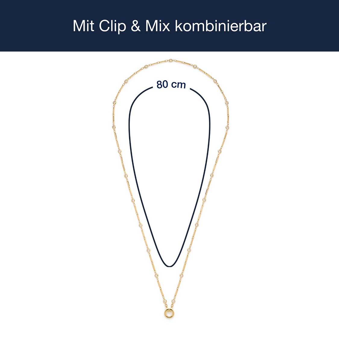Halskette REBECCA 80 cm gold Clip & Mix