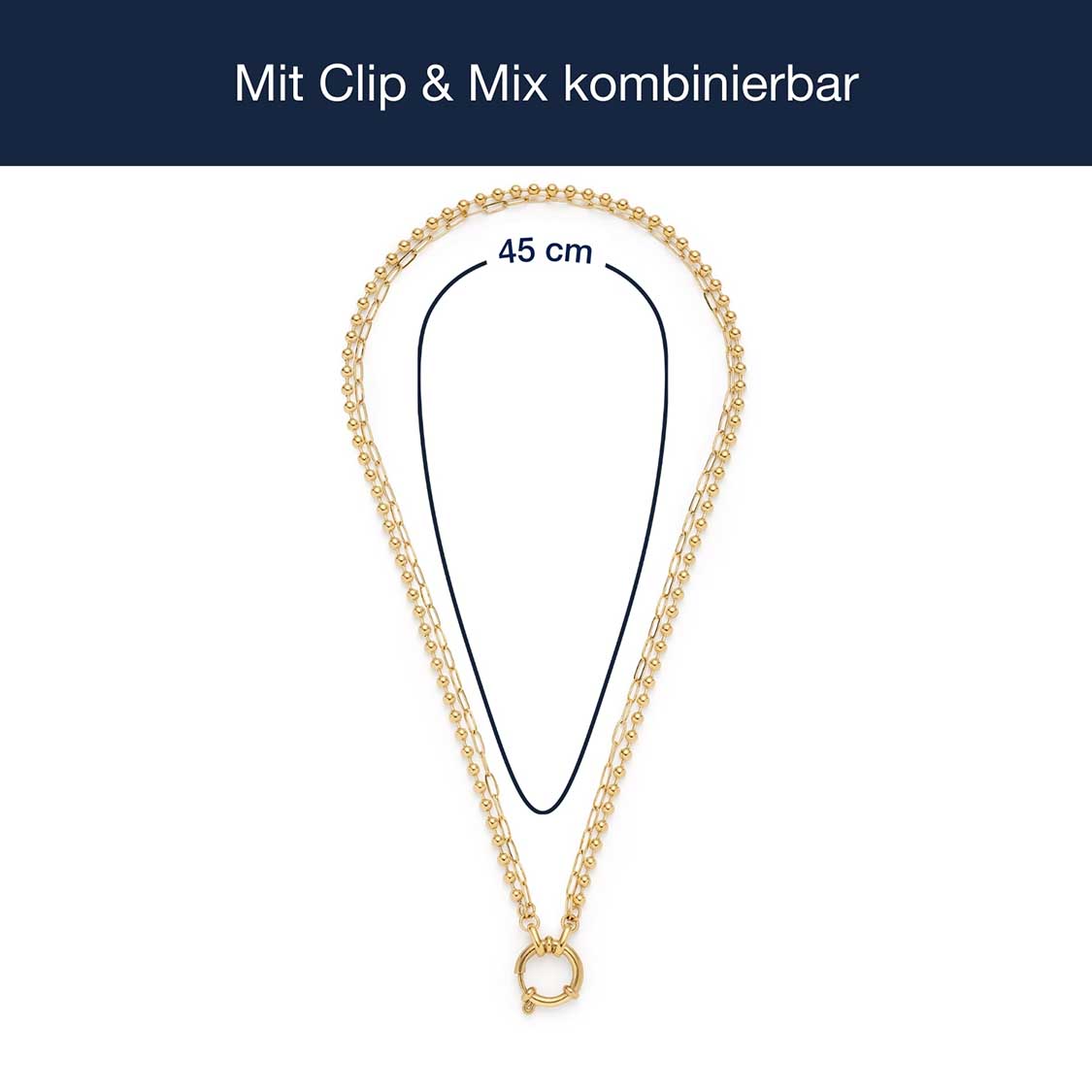 Halskette LIZZY 45 cm gold Clip & Mix