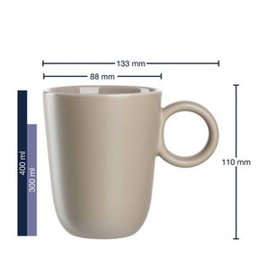 Keramiktasse ROMA 400 ml beige 6er-Set