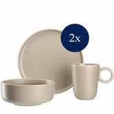 Geschirrset ROMA beige 6-teilig