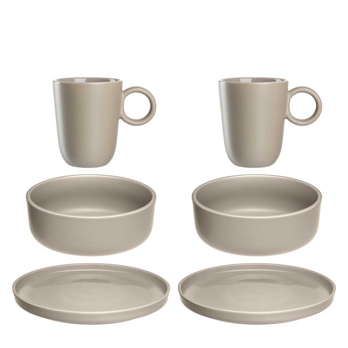 Geschirrset ROMA beige 6-teilig