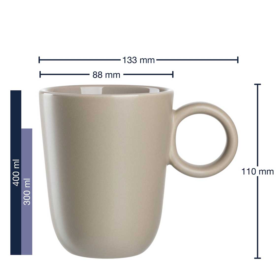 Geschirrset ROMA beige 6-teilig