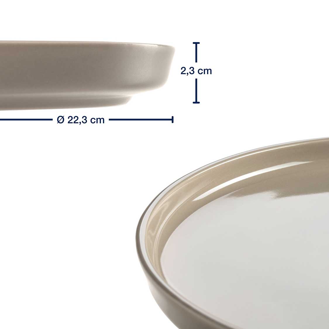 Geschirrset ROMA beige 6-teilig