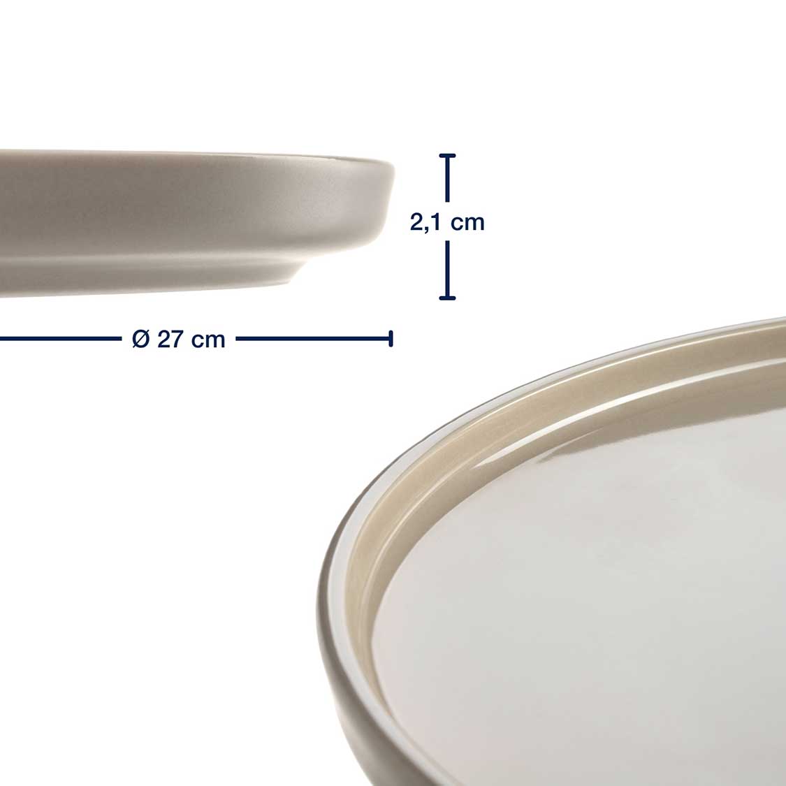 Geschirrset ROMA beige 12-teilig