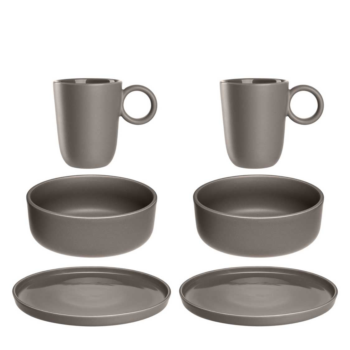 Geschirrset ROMA taupe 6-teilig