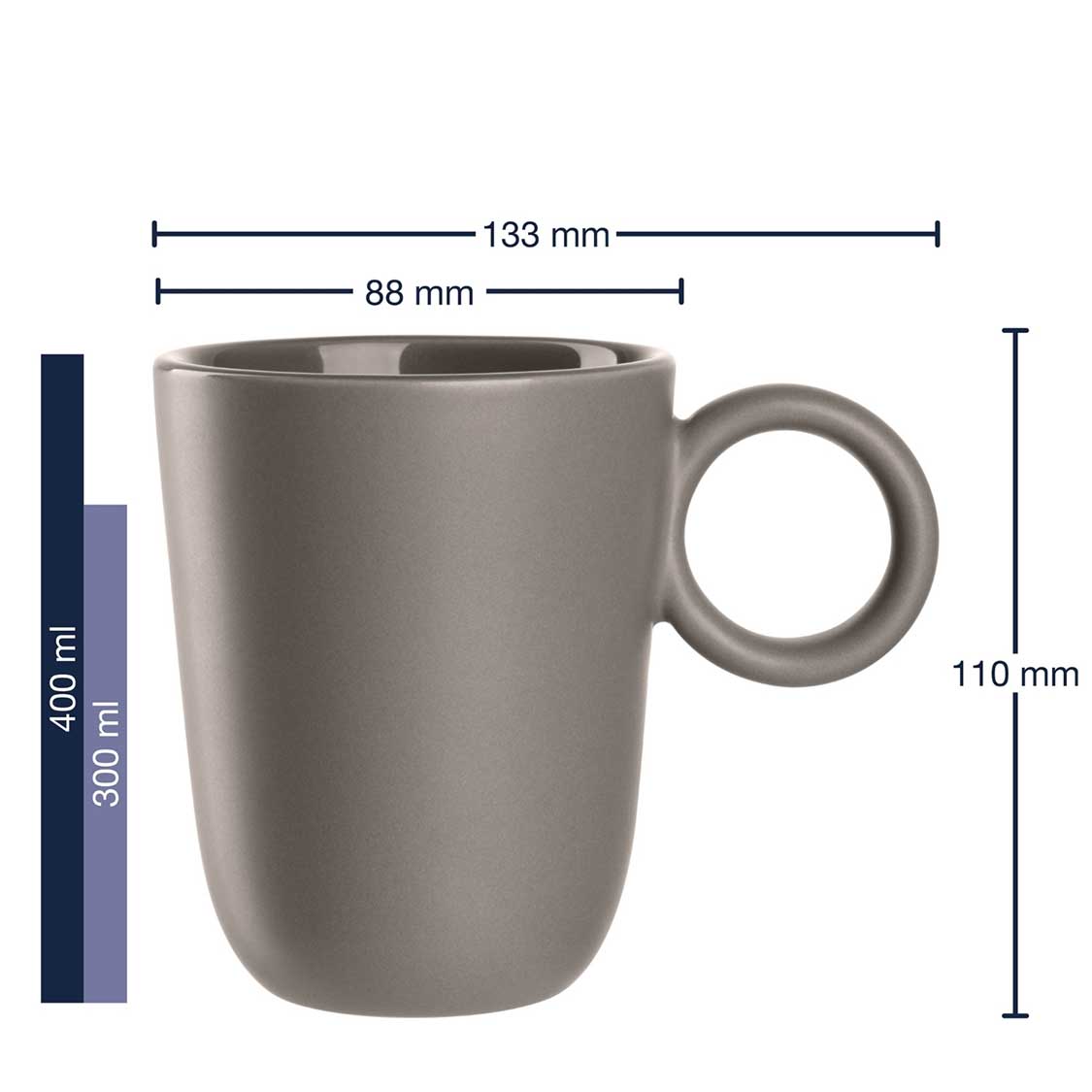 Geschirrset ROMA taupe 6-teilig