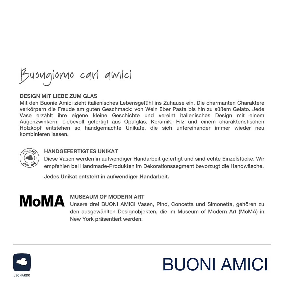 Objektvase BUONI AMICI Simonetta 30 cm