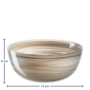 Schale ALABASTRO 14 cm beige/schwarz